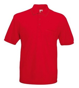 Fruit of the Loom, 65/35 Pocket Polo, polo majica za muškarcem sa džepom, crvena, 3XL