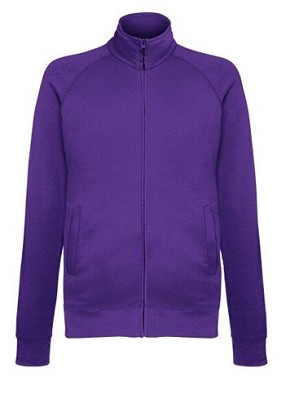 Fruit of the Loom, Lightweight Sweat Jacket, lagani duks sa cibzarom, ljubičasta, XL