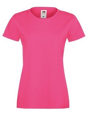Fruit of the Loom, Ladies Sofspun, women's T-shirt, fuchsia, 2XL