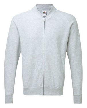Fruit Of The Loom Lightweight Baseball Sweat Jacket, Lagani Dusk Sa Cipzarom