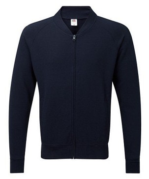 Fruit Of The Loom Lightweight Baseball Sweat Jacket, Lagani Dusk Sa Cipzarom