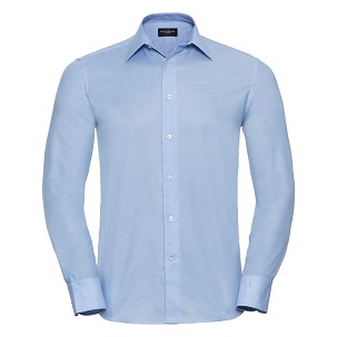 RUSSELL men's ECare Tail Oxford Long Sleeve Shirt
