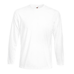 Fruit of the Loom, Super Premium, muška pamučna majica dugih rukava, bela, L