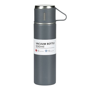 ALFREDO, vacuum insulated flask and cups set, 3/1, 500 ml, gray