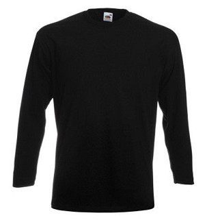 Fruit of the Loom, Super Premium, muška pamučna majica dugih rukava, crna, L