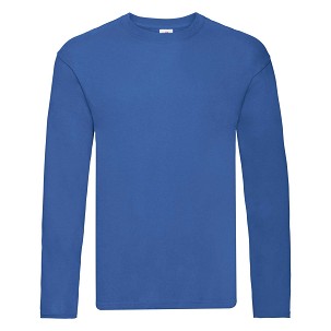 Fruit of the Loom, Original Long Sleeve T, men's long sleeve T-shirt, royal blue, 3XL