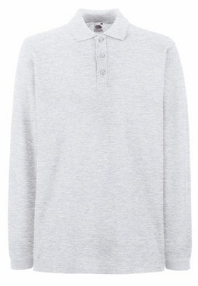 Fruit of the Loom, Premium LS Polo, premium unisex  polo majica dugih rukava, melirana, L