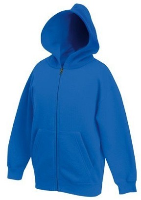 Fruit Of The Loom, Kids Classic Hooded Sweat Jacket, duks za decu sa kapuljačom i cibzarom, royal plava, 5-6