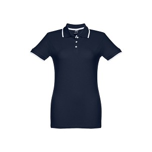 THC ROME WOMEN. Ženska slim polo majica, teget plava/bela